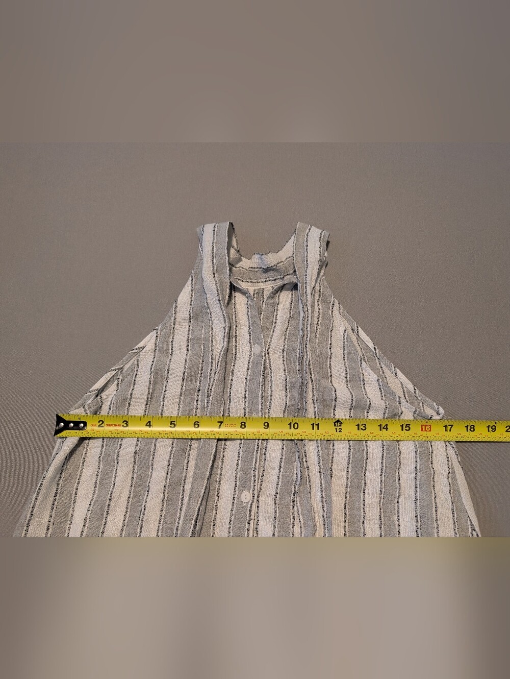Doe & Rae White And Gray Striped Cotton Halter Top - Picture 8 of 9